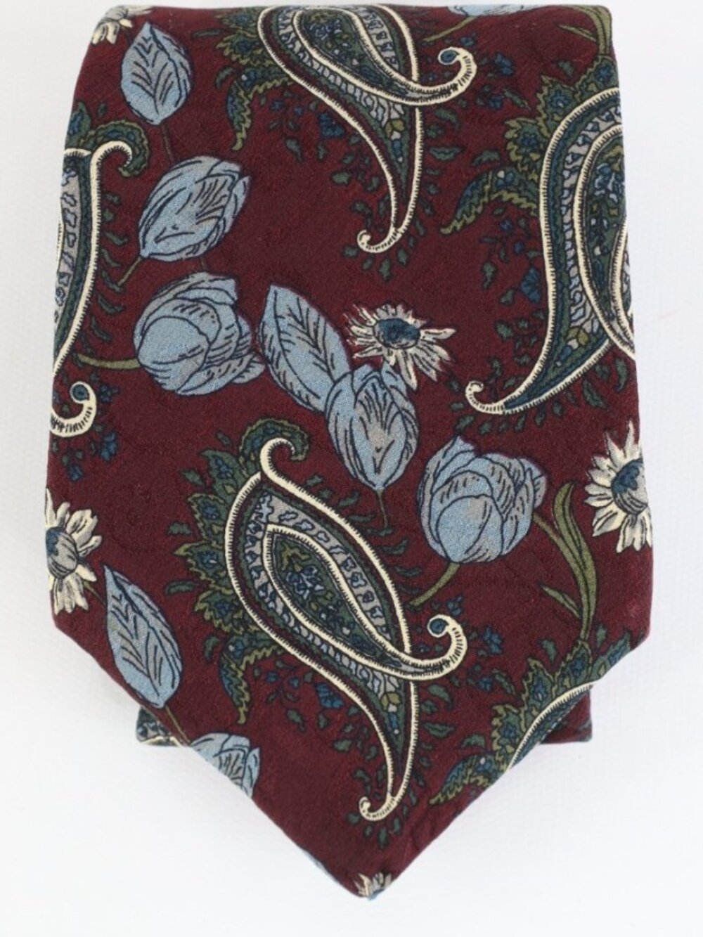 Vintage 90s Streetwear Izod Paisley Flower Silk Neck Tie Necktie Wedding Suit